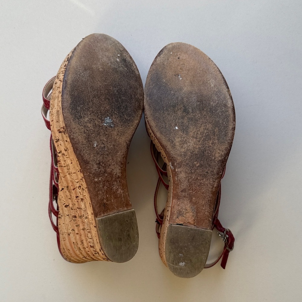 CHANEL Women's Burgundy Strappy Sandals Espadrilles - Picture 7 of 14